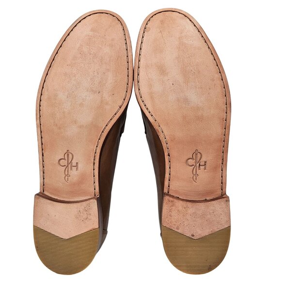 Cole Haan Mens 11.5M Light Brown Tan Gold Horsebit Leather Dress Shoes Loafers - Picture 2 of 14